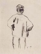 Camille Pissarro Rear View for a man in a smock oil painting reproduction